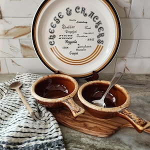 Vintage Hull Pottery Soup Crocks - Mirror Brown Glaze, Set of 2