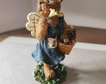 2002 Boyds Bears Posie Picksabunch Figurine – Angel Bear with Roses