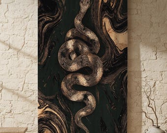 Verdunkelungsvorhang, Schlangenvorhang, Fluid Art Print, Gothic Decor Panel, Dark Green Abstract, Coiled Serpent Art, benutzerdefinierte Fenster drapieren