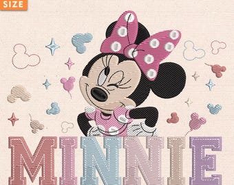 Desenho de Bordado do Reino Mágico, Arquivo de Bordado da Lady Mouse, Desenho de Bordado do Ratinho e Seus Amigos, Bordado de Viagem em Família, Download Instantâneo
