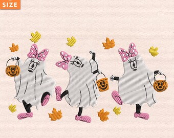 ハロウィン刺繍デザイン、ハロウィン漫画ネズミ刺繍デザイン、彼女へのハロウィンギフト、漫画ネズミ刺繍、即時ダウンロード