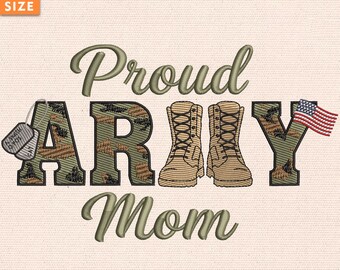 Stolze Armee Mom Stickdatei, Militär Familie Design, Soldaten Mutter Vaterländischer Stichmuster, USA Stickmuster, sofort Download