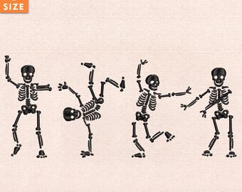 Skeleton Halloween Embroidery Design, Funny Spooky Season Stitch File,Satire Skeleton Embroidery, Instant Download