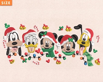 Christmas Mouse Holiday Embroidery Design, Festive Character Stitch File, PES DST JEF, Instant Download