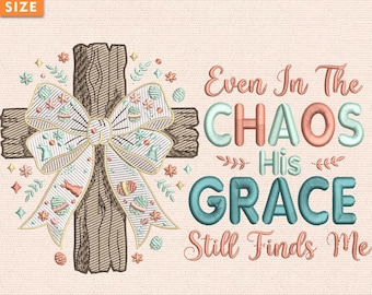 His Grace Finds Me Stickerei, Wildblumen Kreuz, Kreuz, Kreuz, Kreuz, Maschinenstickerei, Maschinenstickerei, Instant Download