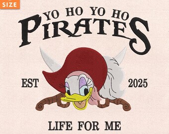 Magic Kingdom Embroidery Design, Free Seafarers of the Caribbean Embroidery Design, Duck Girl Cartoon Embroidery Design, Instant Download