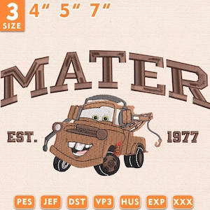 Tow Truck Embroidery Design, Funny Car Stitch File for Machine Embroidery Projects, Radiator Springs Theme, Instant Download