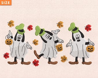 ハロウィン刺繍デザイン、ハロウィン漫画犬刺繍デザイン、彼女へのハロウィンギフト、漫画犬刺繍ファイル、即時ダウンロード
