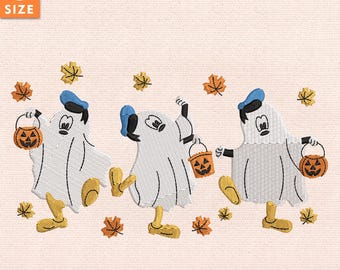 ハロウィン刺繍デザイン、ハロウィン漫画アヒル刺繍デザイン、彼女へのハロウィンギフト、漫画アヒル刺繍ファイル、即時ダウンロード