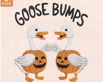 Lustige Gans Stickdatei, Gänsebumps Halloween Stickdatei für Gruselprojekte, Maschinenstickerei, Instant Download