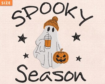 Desenho de bordado de fantasminha de bolso, ponto de fantasminha pequeno para o Halloween, arquivo para a temporada assustadora, bordado de fantasminha de bolso fofo, download instantâneo