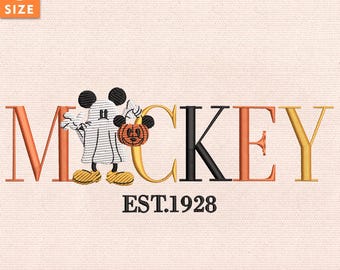Halloween Ghost Mouse Embroidery Design, Spooky Pumpkin Character Machine Embroidery File, Cute Ghost Embroidery Pattern, Instant Download