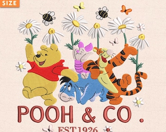 Magic Kingdom Embroidery Design, Bear And Friends Embroidery, Bear And Co Embroidery Design, Winnie The Bear Embroidery, Instant Download