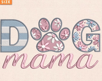 Spitze Hund Mama Stickdatei, Floral Mom Maschinenstickerei, Hund Mama Stichdatei, Girly Mama Stickmuster, Instant Download