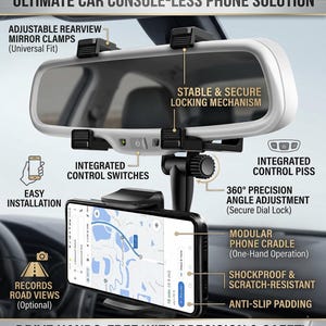 360 Rotatable Car Phone Mount Holder Car Accessories Universal For Cell Phone