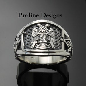 Scottish Rite Shriner Ring in Sterling Silver ~ Style 052b