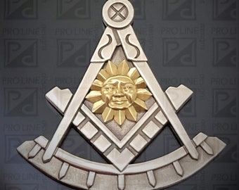 Colgante Past Master en plata de ley y oro amarillo de 18 k ~ Estilo 009pm