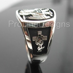 Scottish Rite 32nd Degree Double Eagle Ring in Sterling Silver Style ...