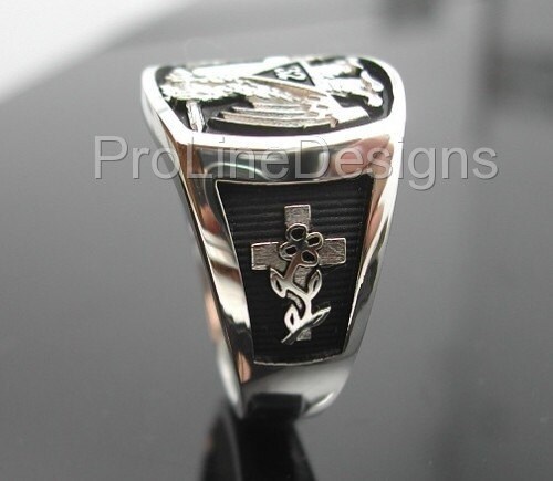 Scottish Rite 32nd Degree Double Eagle Ring in Sterling Silver - Etsy