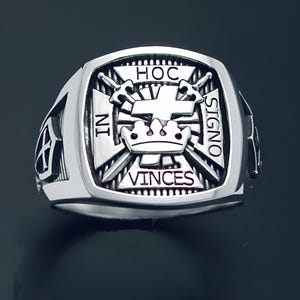 Knights Templar Ring in Sterling Silver ~ Style 017