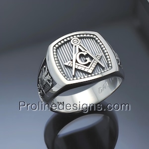 Masonic Scottish Rite Ring in Sterling Silver ~ Style 034