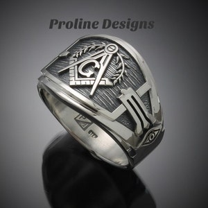 Masonic Ring in Sterling Silver Cigar Band Style 027a - Etsy