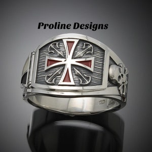 Knights Templar Masonic Ring in Sterling Silver Cigar Band Style 028sf ...