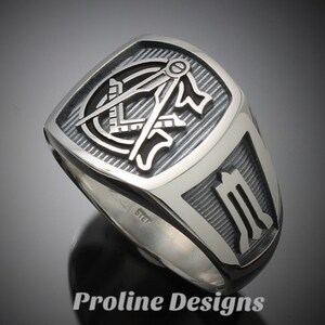 Masonic Ring in Sterling Silver With Black G Style 003OB1 - Etsy