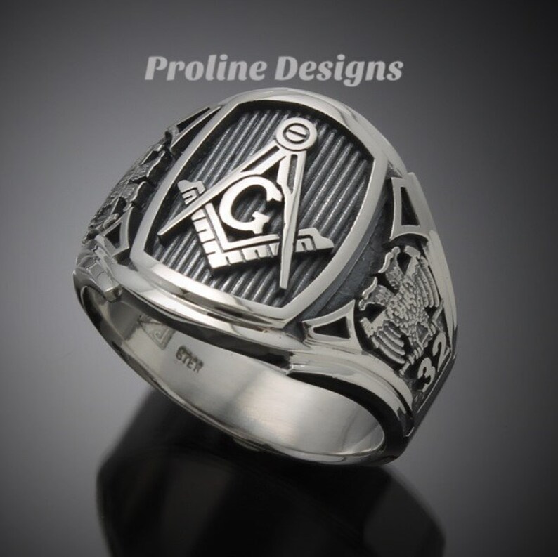 Masonic Scottish Rite Ring for Men in Sterling Silver Cigar | Etsy
