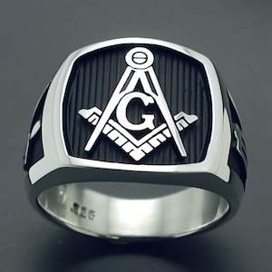 Masonic Ring in Sterling Silver ~ Style 006B