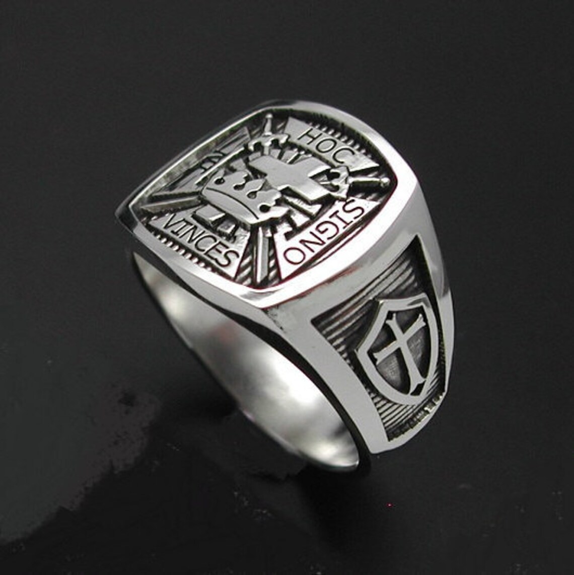 Knights Templar Ring in Sterling Silver Style 017 - Etsy