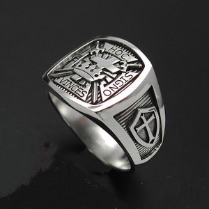 Knights Templar Ring in Sterling Silver Style 017 - Etsy