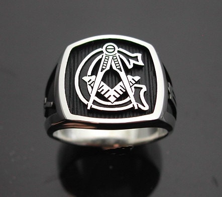 Masonic Ring in Sterling Silver Style 003B | Etsy