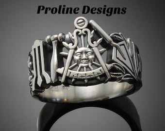 California Past Master Masonic Ring in Sterling Silver ~ Style 001CP