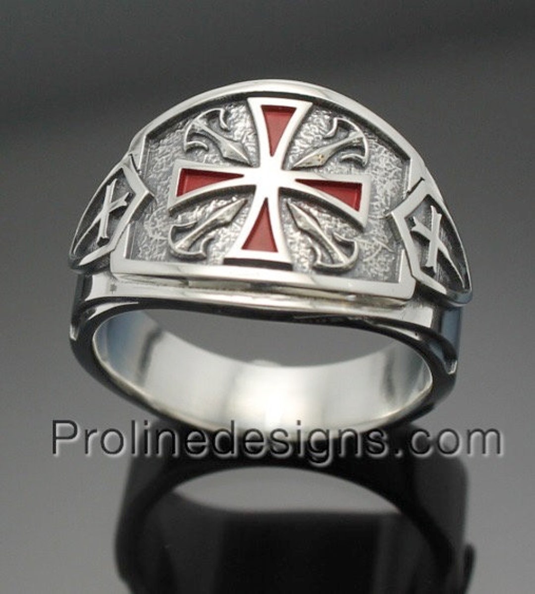 Knights Templar Masonic Ring in Sterling Silver Cigar Band - Etsy