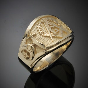 Masonic Scottish Rite and Shriner Ring Cigar Band Style in Gold Style ...
