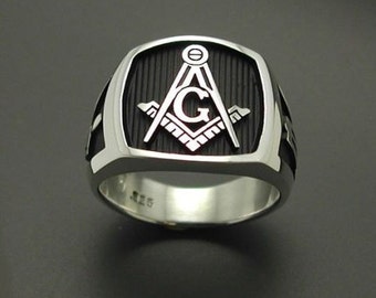 Masonic Ring in Sterling Silver ~ Style 006B