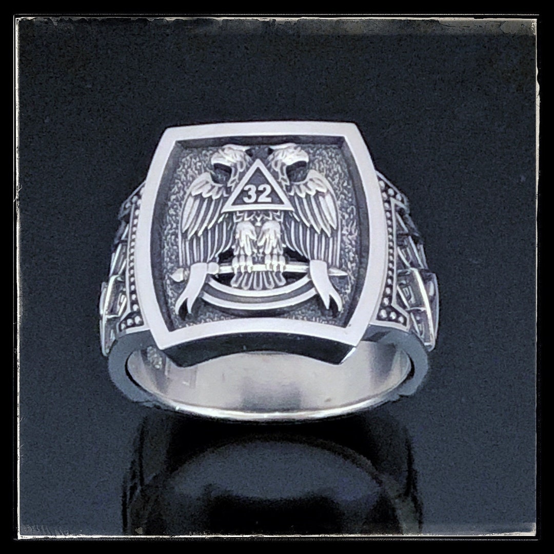 Scott Rite Rings Stylish Scottish Rite Ring in Sterling Silver ~ Style 100S - Etsy