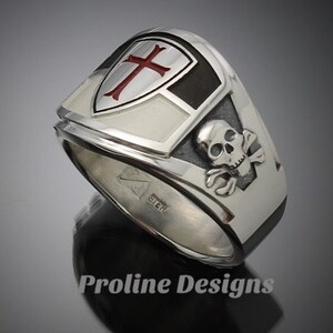 Knights Templar Masonic Ring in Sterling Silver Cigar Band Style 035 - Etsy