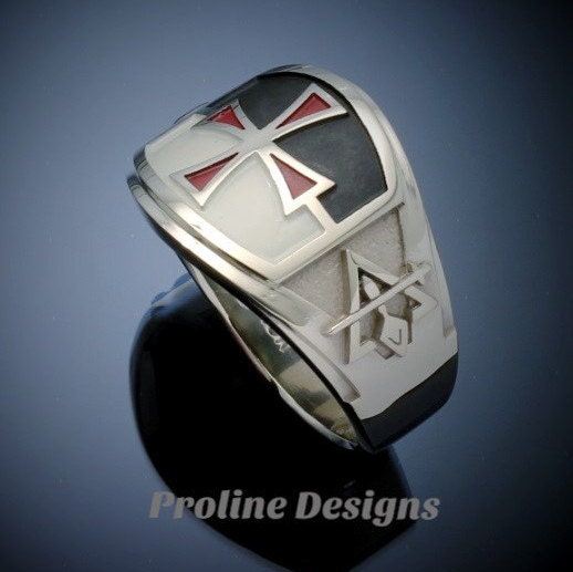 Knights Templar Masonic Ring in Sterling Silver Cigar Band | Etsy
