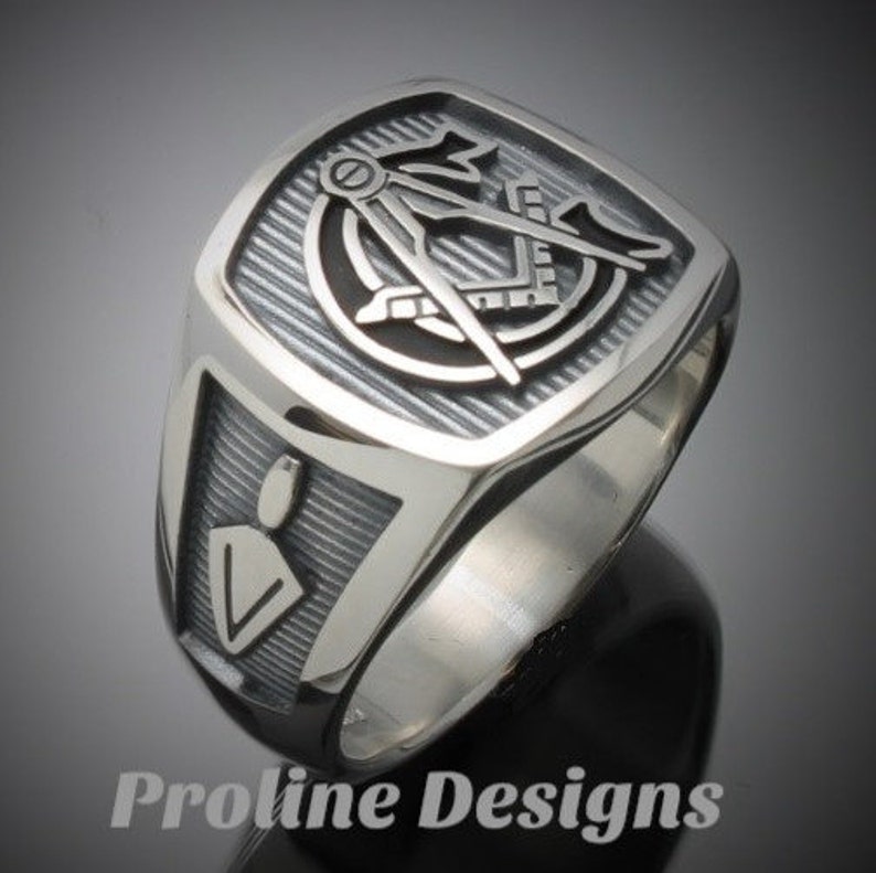 Masonic Ring in Sterling Silver With Black G Style 003OB1 - Etsy