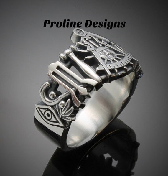 California Past Master Masonic Ring in Sterling Silver Style 001CP