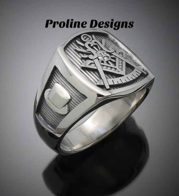 14k Custom engraved Past Masters ring, Adone Galleries