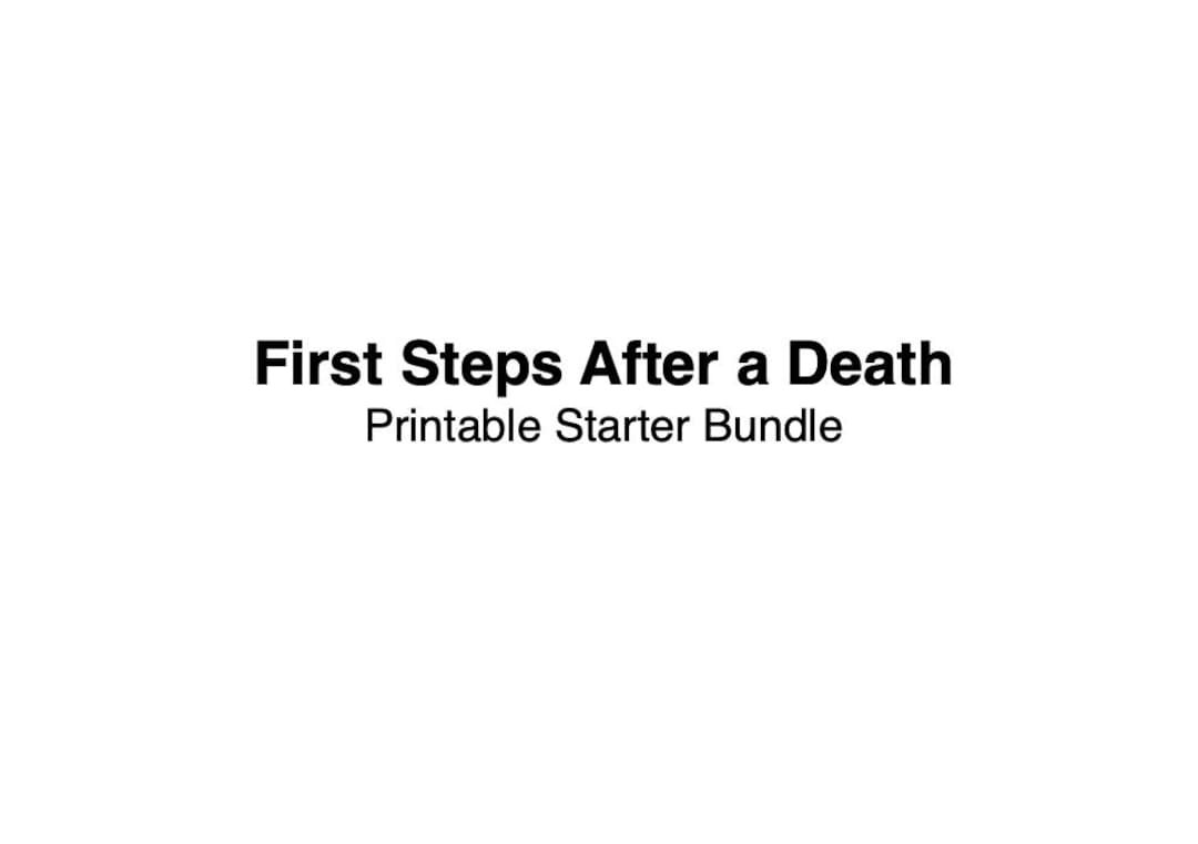 First Steps After a Death Starter Bundle | After Death Checklist ...