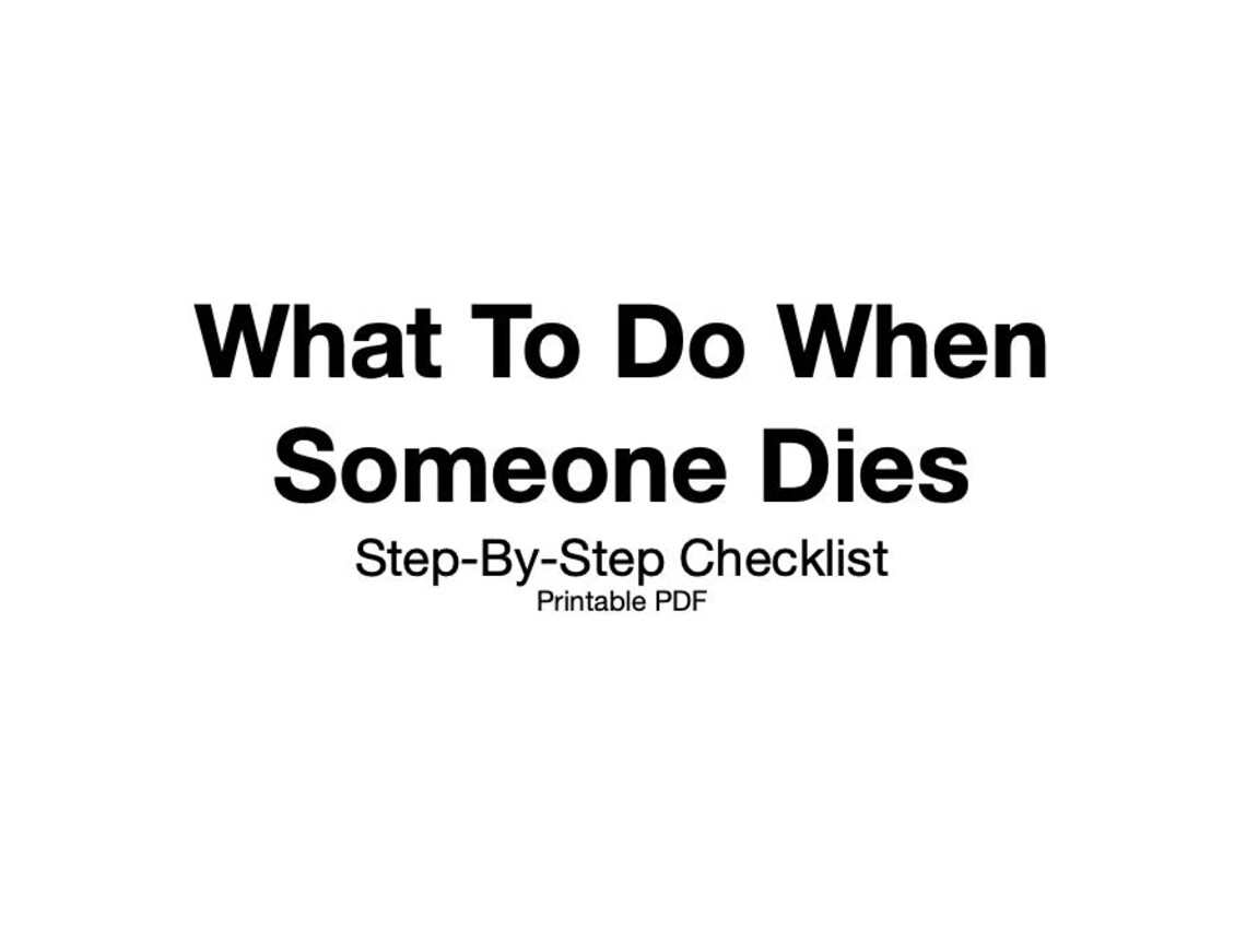 What to Do When Someone Dies | After Death Checklist for Families ...