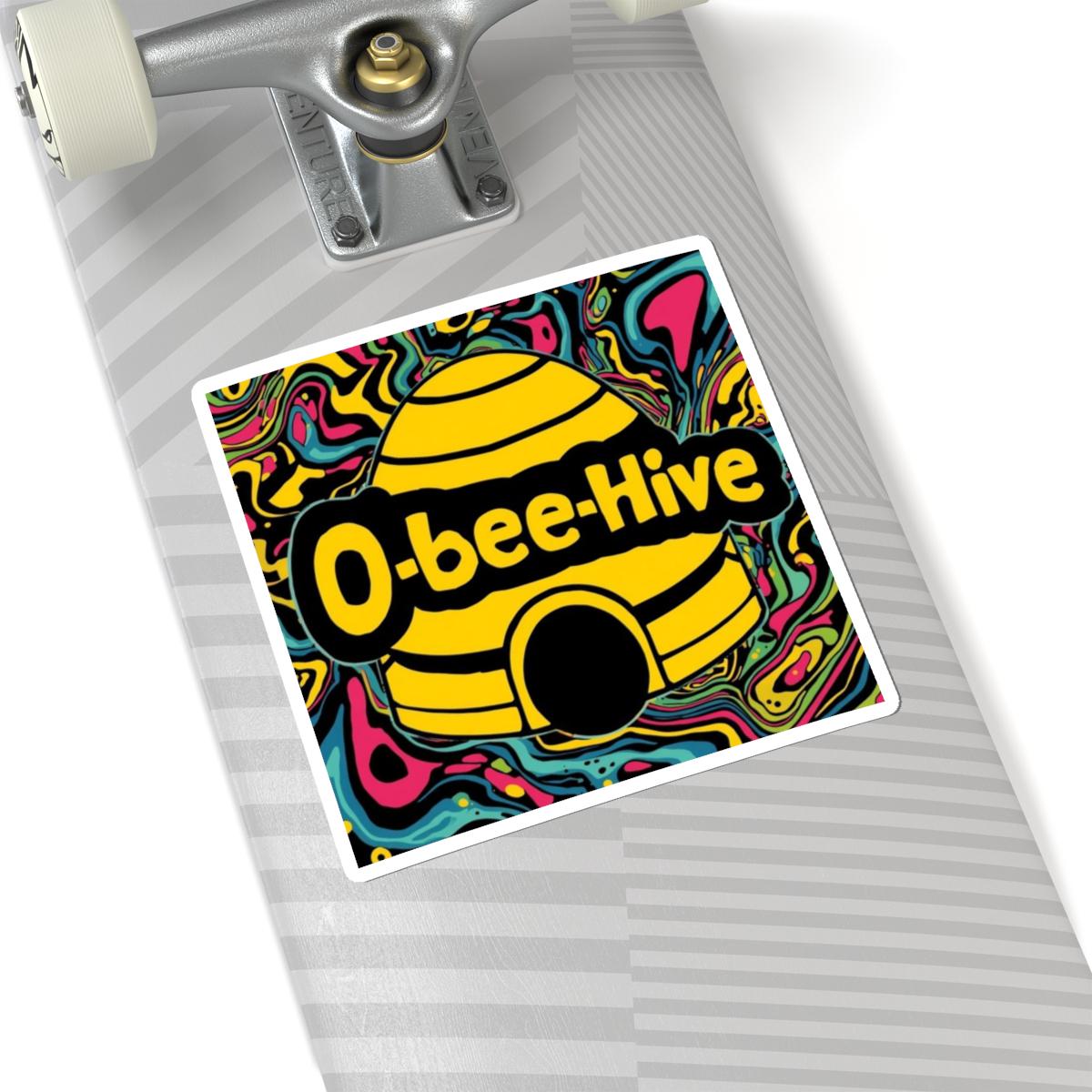 O-bee-hive Beehive Logo Sticker | Vinyl Sticker, Psychedelic Background ...