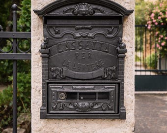 Cassetta Postale in Alluminio per Esterno – Cassetta Lettere con Chiave da Muro o Incasso – Cassetta Posta Design Classico Antracite