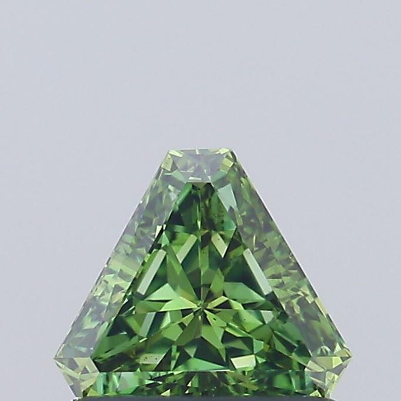 Triangular Lab Grown Green Diamond Engagement Ring | 0.52 Carat, IGI ...