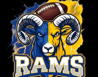 Los Angeles Rams Football Sublimation Clipart PNG: Verwenden Sie für T-shirt, Aufkleber, Becher, Rahmen, Becher (digitaler Download)