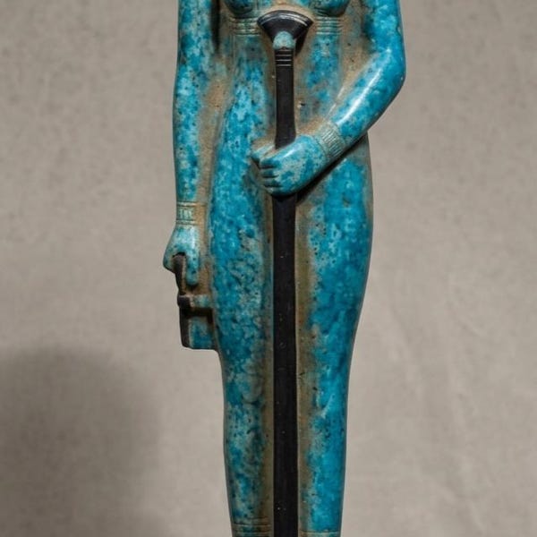 手彫りのセクメト像、天然石のエジプトの女神像、神聖な儀式用トーテム